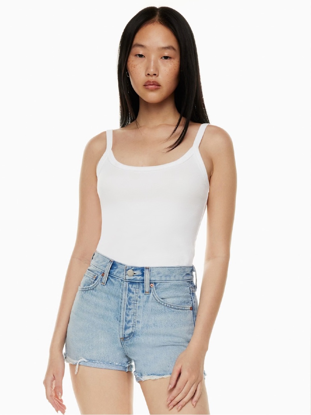 ARITZIA DENIM FORUM The Yoko High Rise 15 yrs Blu Shorts Distressed NEW Size 24